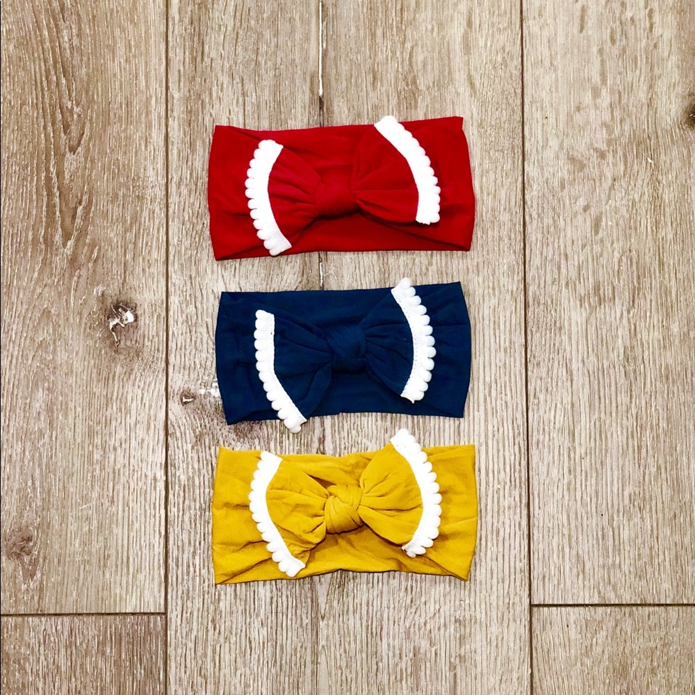 3 Baby headband bows newborn, baby girls & toddler